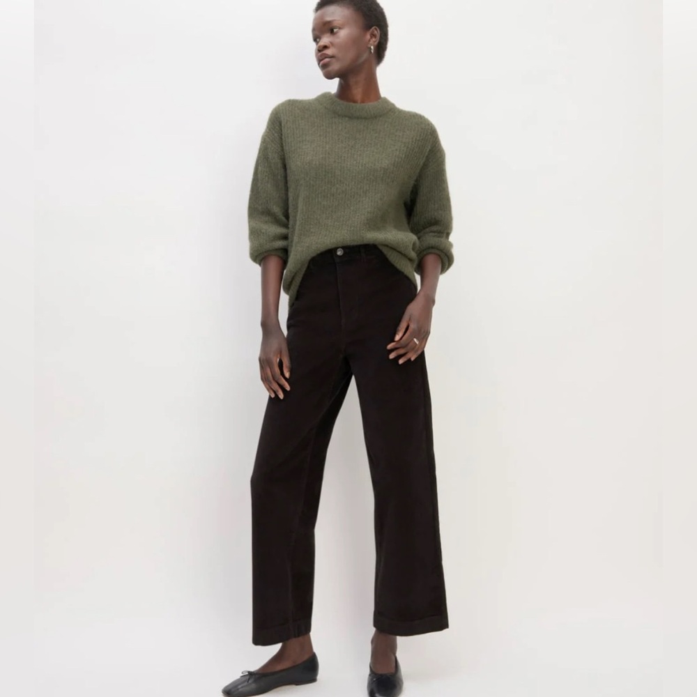 Everlane The Corduroy Wide-Leg Pants High Rise Black Size 6